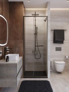 Душевая дверь CEZARES LUX-B-FS-1-80-C-GM оружейная сталь